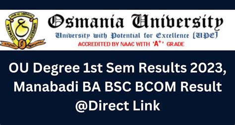 manabadi results 2023 degree results ou